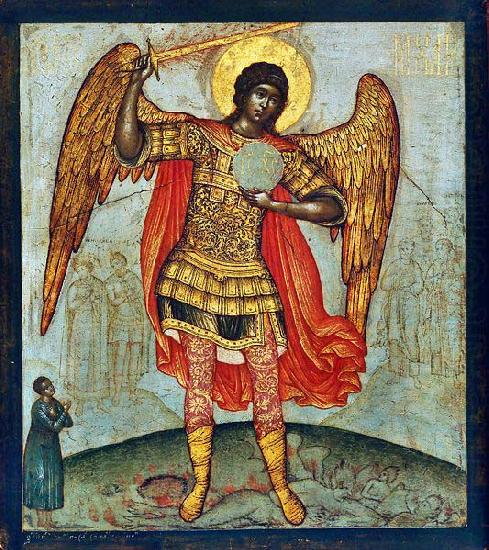 Simon Ushakov Archangel Michael Trampling the Devil Underfoot. china oil painting image